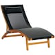 image 1 of Outsunny Ergonomic Outdoor Chaise w/ Adjustable Back and Pillow for Garden Black