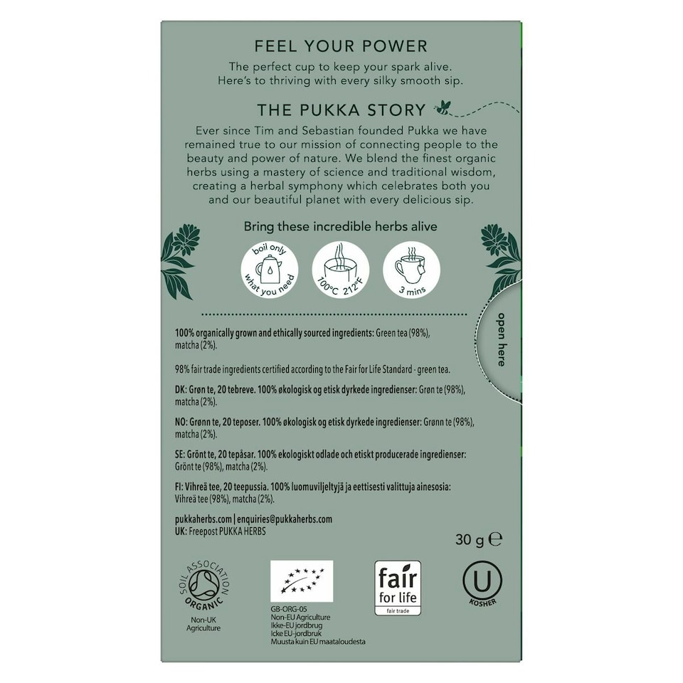 image 1 of Pukka Herbs Organic Herbal Tea, Supreme Matcha Green, 4 Packs, 80 Teabags 4