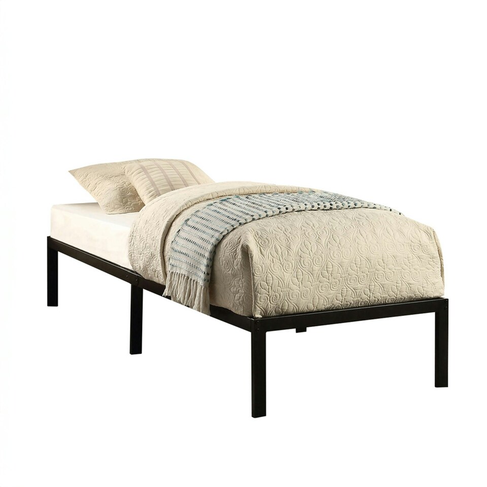 image 1 of Hertford Modern Low Platform Black Metal Bed Frame (Single)