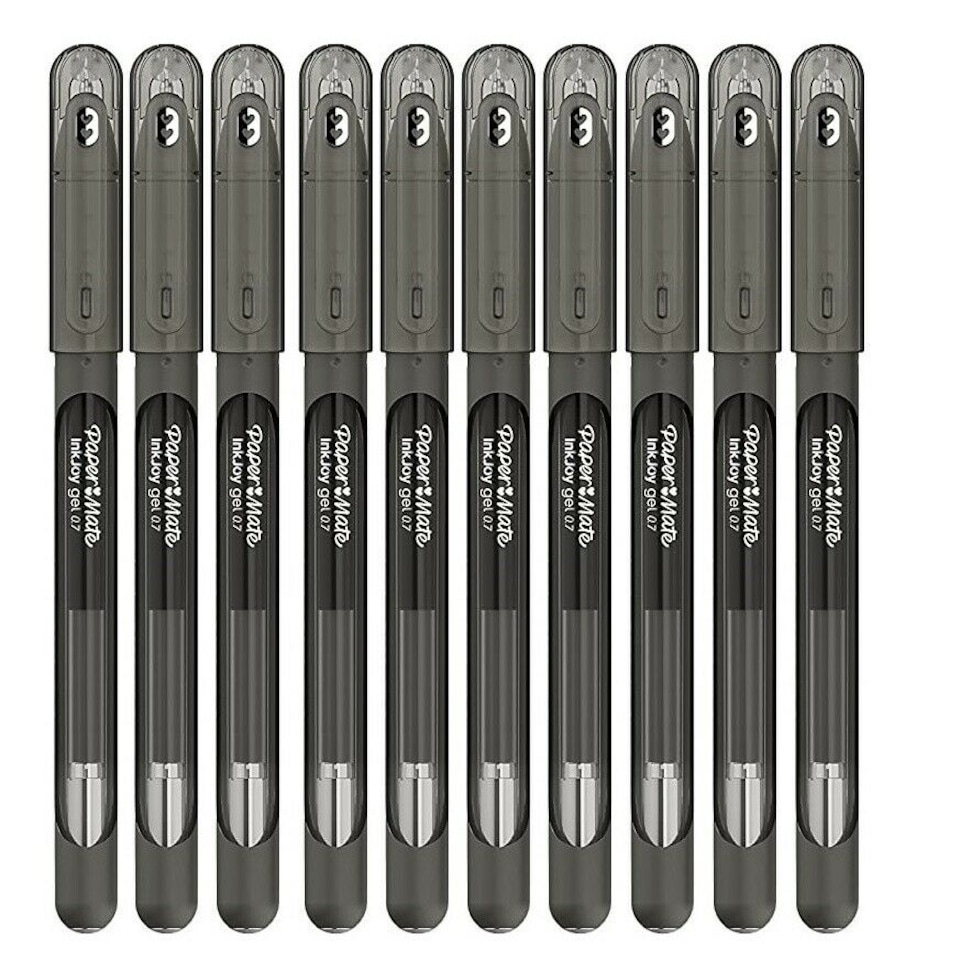 10 Paper Mate InkJoy Gel Pens 0.7mm Medium Tip Fast Drying Smooth Ink Comfort Grip Colour Writing Pens for Notes Journalling Stationery