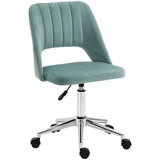 Vinsetto Mid-Back Swivel Home Office Chair Scallop Green