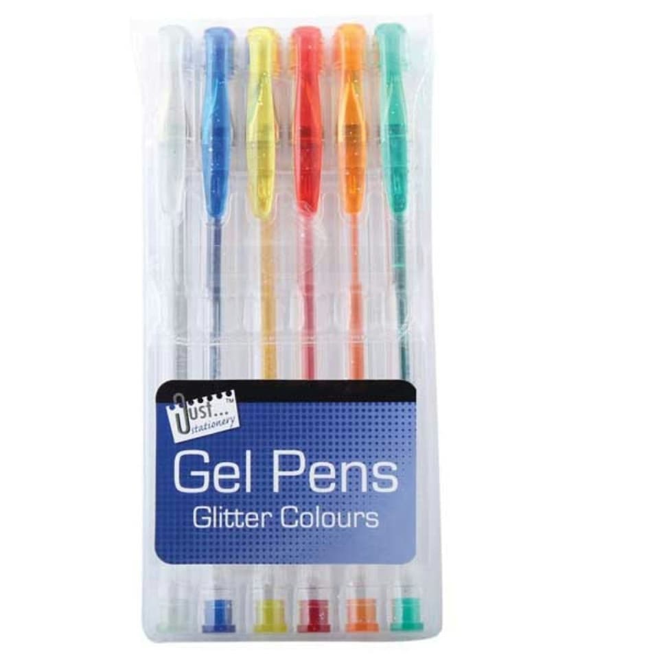 image 1 of Just Stationery Glitter Gel Ink Pen (Pack of 6)