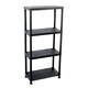 image 2 of 2x Oypla 4 Tier Black Plastic Heavy Duty Shelving Racking Storage Unit