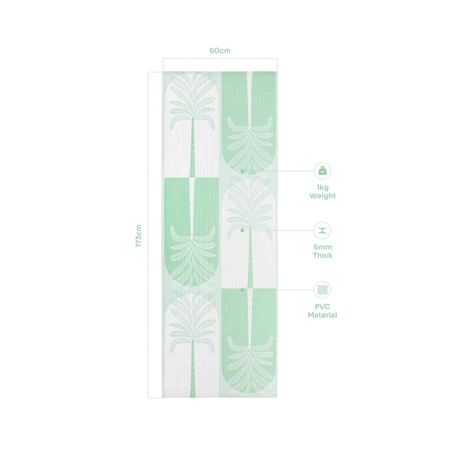 image 1 of Myga Sage Palm Print Yoga Mat | Green