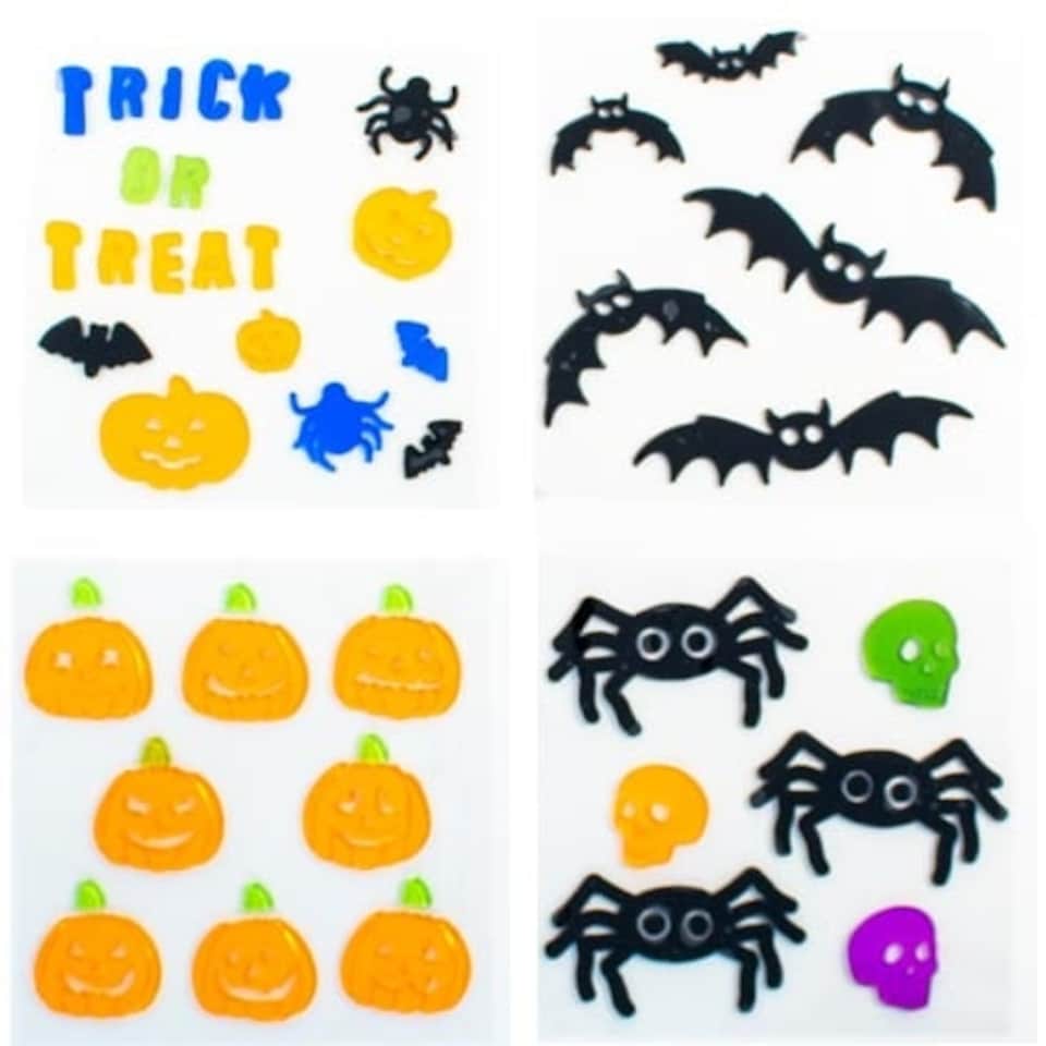 Assorted Halloween Gel Window Stickers Sheet