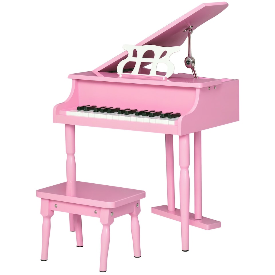 image 1 of HOMCOM 30 Keys Mini Kids Piano with Music Stand and Bench Best Gifts Toy