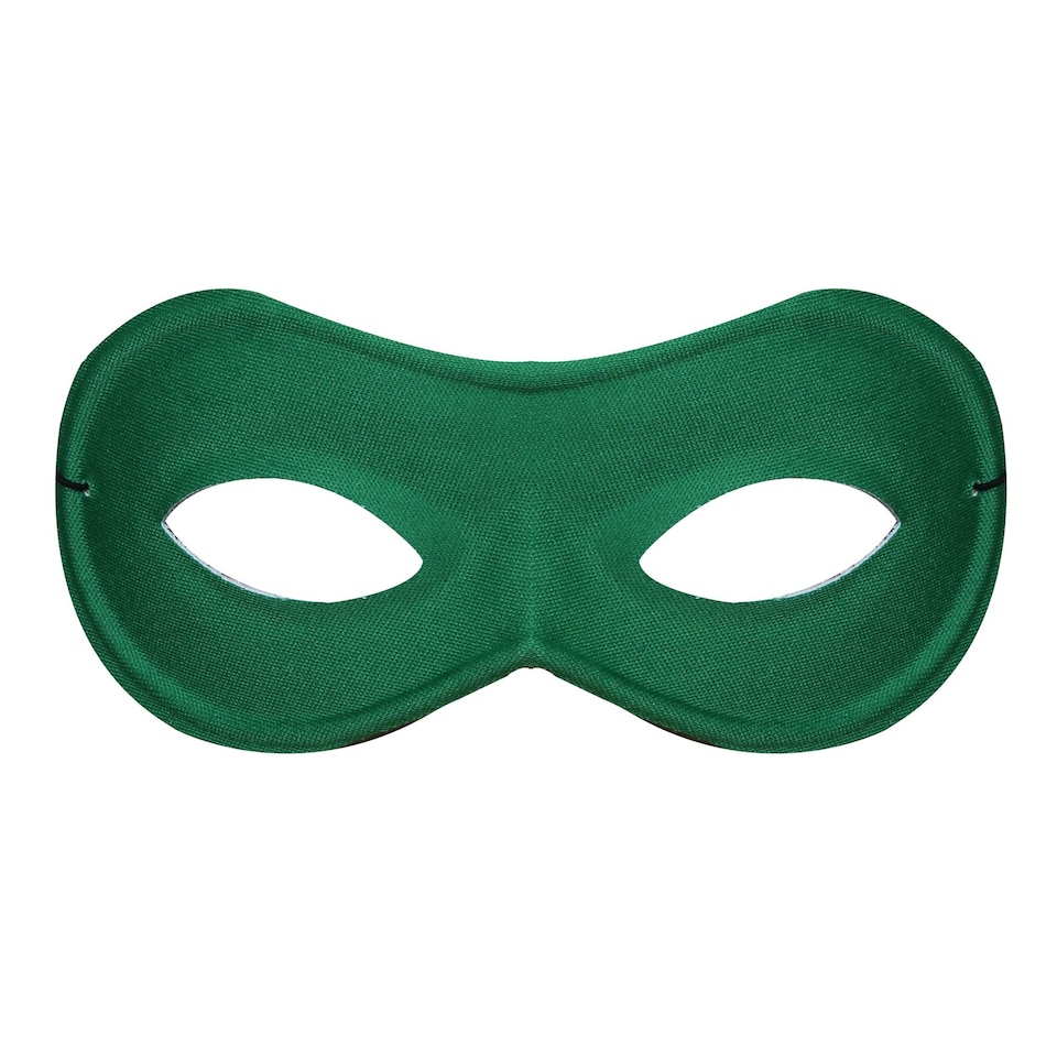 image 1 of Green Eye Mask on Elastic – Fancy Dress Accessory for Superheroes, Costumes & Parties Green | One Size