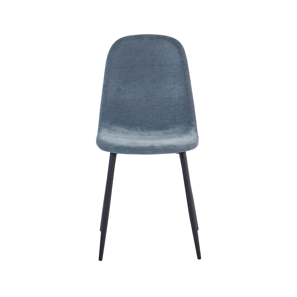 image 1 of Alverton Premium Denim Blue Chenille Upholstered Dining Chairs - Set of 4