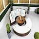 image 10 of GIardino 3-in-1 Rattan Garden Sofa Daybed Set Water Resistant Assembled Grey | Grey