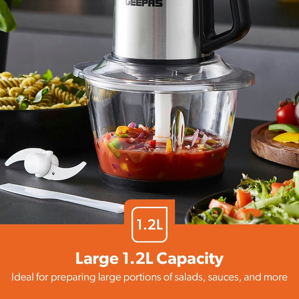 image 1 of GEEPAS 1.2L Mini Food Processor 500W