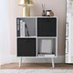 image 1 of OHS 2 Pack Folding Storage Cubes Soft Matte Velvet Collapsible Home Modern Storage Organiser Space Saving Square Ottoman Boxes Black