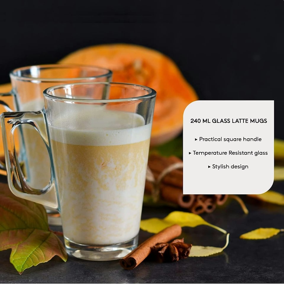 image 1 of Straame Set of 12 Latte glasses, Temperature-Resistant (240 ml) Clear