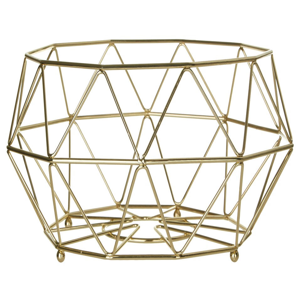 image 1 of Interiors by Premier Gold Finish Fruit Basket, Stylish Wire Bowl For Displaying And Storing Fresh Fruit, Durable Metal Gold
