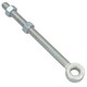 image 4 of Swing Gate Long Eye Bolts Hinge + Nuts Adjustable Zinc Plated 20 x 250mm 2pc Silver