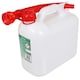 image 1 of SPARES2GO 5L Jerry Fuel Can Container Flexible Spout White 5 Litre Car Van Petrol Diesel Large
