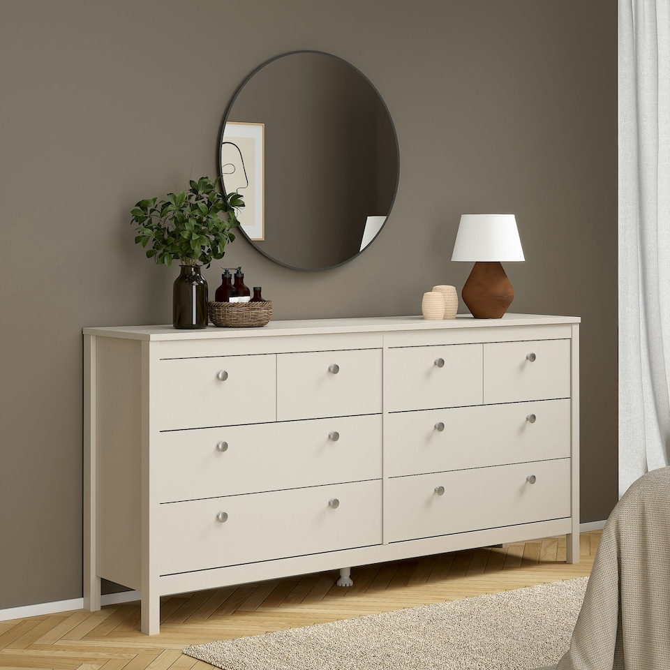 image 1 of Madrid Double Dresser 4+4 Drawers in Cashmere N/A