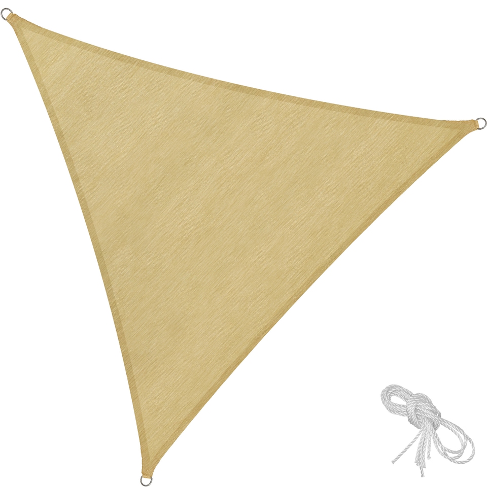 image 1 of Shade Sail - triangular with UV protection 50, water-repellent | Cream | beige | 4 x 4 x 4 m | 1