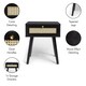 image 4 of VonHaus Whitworth 1 Drawer Black and Cane Side Table