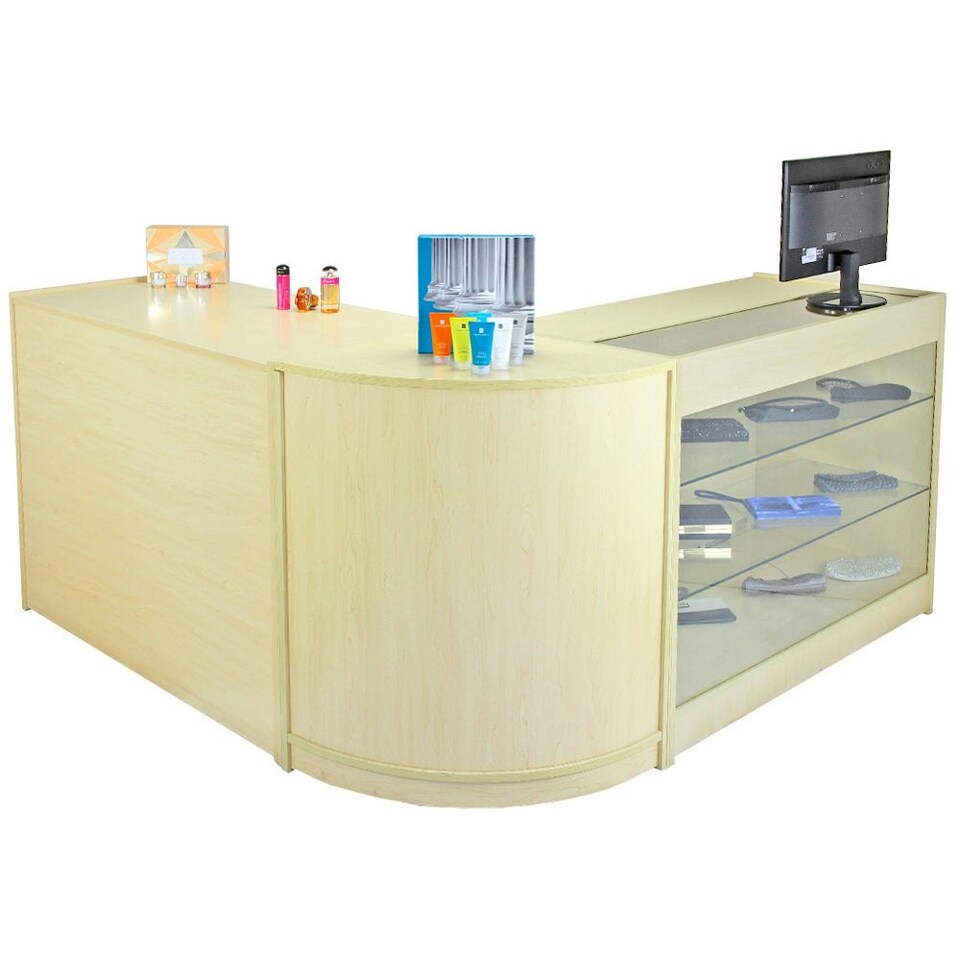 image 1 of Saturn Maple Shop Counter & Retail Display Set Brown