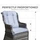 image 8 of 1pc Rattan Garden Dining Chair Grey Outdoor Patio Chairs with Cushion, Weatherproof Wicker Furniture