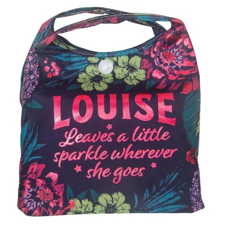 image 1 of History & Heraldry Personalised Sparkle Reusable Foldable Shopper Bag - Louise Multi