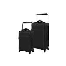 IT Luggage Atmospheric Black 2pc Suitcase Set Black