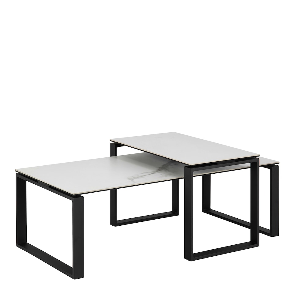 image 1 of Katrine Ceramic Coffee Table Set with Marble Effect Top