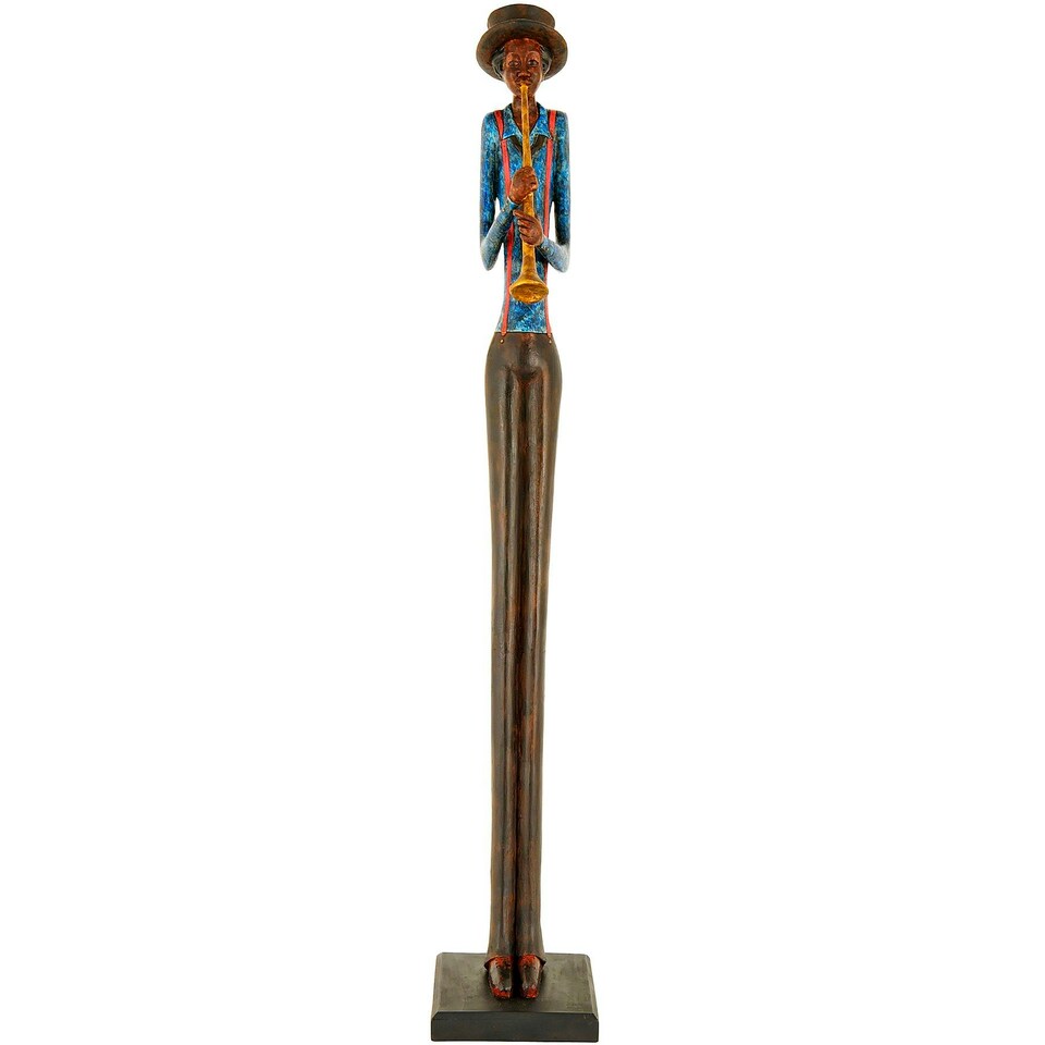 Hill Interiors Standing Jazz Band Trumpeter - Brown/Blue - One Size