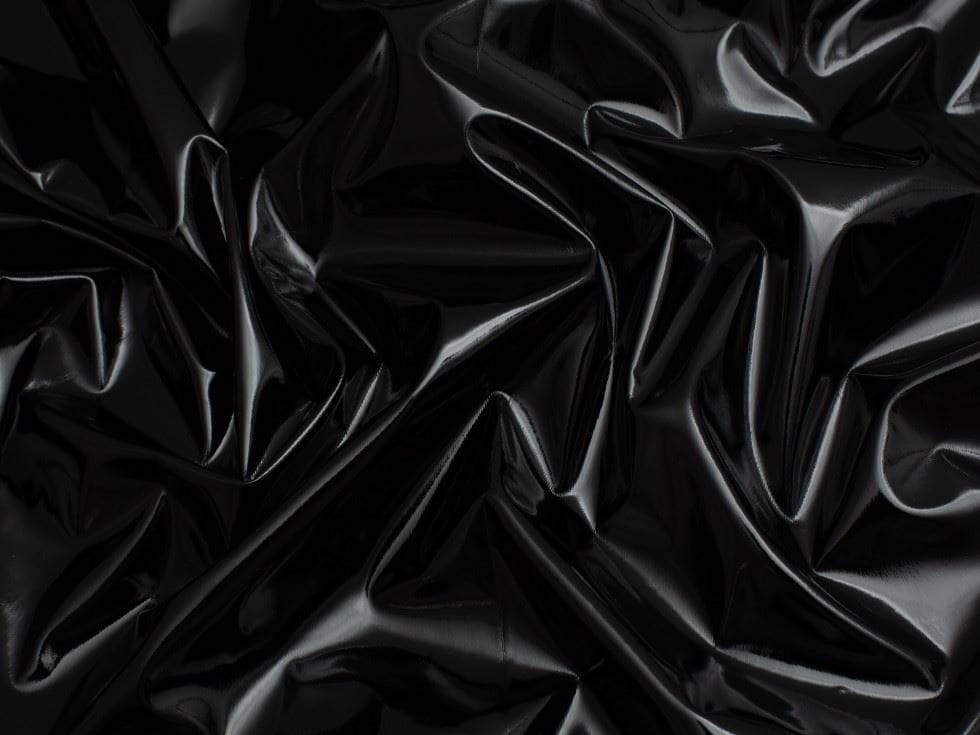 Minerva Core Range Black Glossy PVC Vinyl Fabric for Bag Making, Dressmaking, Upholstery, 138cm / 54" Wide - per metre