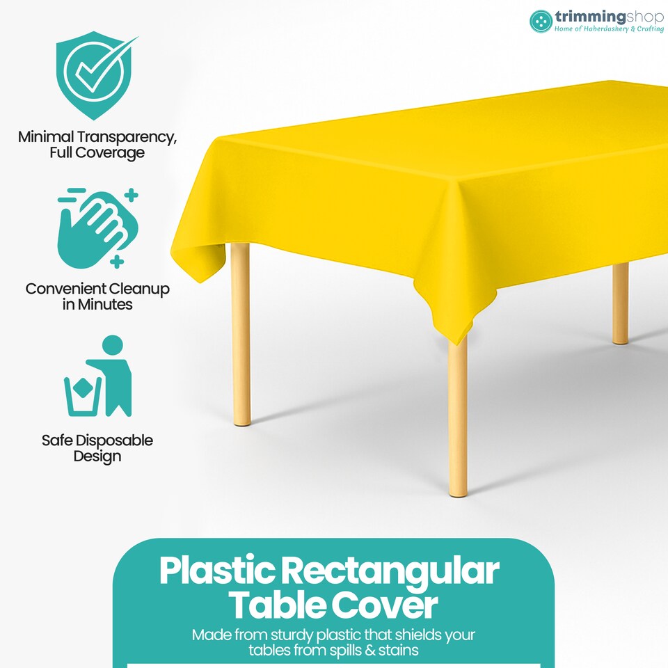 image 1 of Disposable Plastic Table Cover, Table Liner - 54" x 108"