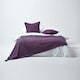 image 1 of Homescapes Cotton Rajput Ribbed Purple Throw - 225 x 255 cm | Purple | 1