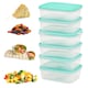 image 1 of 8 x 1L Clear Plastic Food Containers Freezer, Microwave & Dishwasher Safe Complete With Airtight Lids