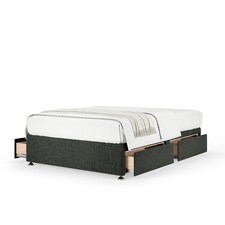 Signature Platinum 2000 Pocket Sprung Charcoal Linen 4 Drawer Divan Set Super King