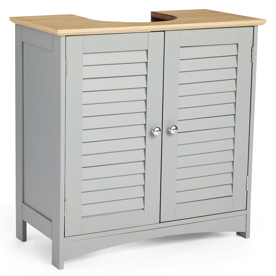 image 1 of VonHaus Shrewsbury Grey Under Sink Bathroom Cabinet