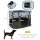 image 2 of PawHut Portable Dog Pen for Puppies, Rabbits, Kittens, Guinea Pigs - Grey