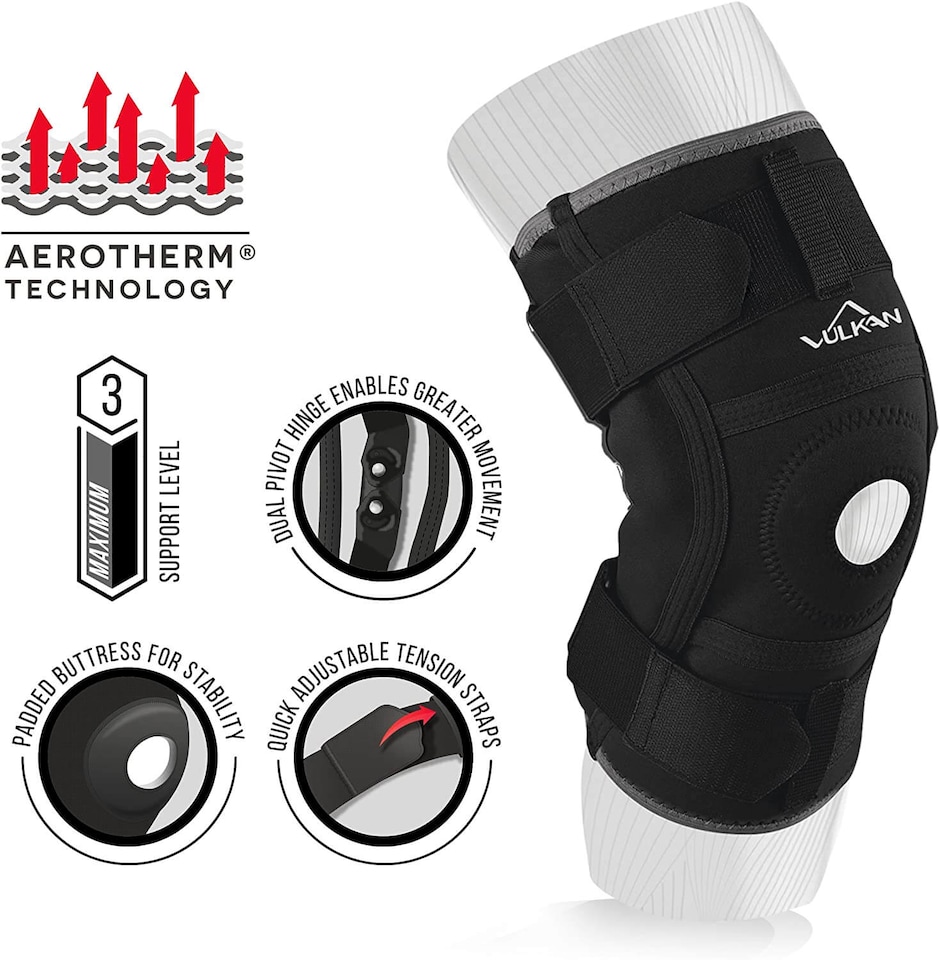 image 1 of Vulkan Classic Hinged Knee Support | Black | L