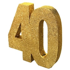 Happy 40 Birthday Gold Glitter Table Decoration