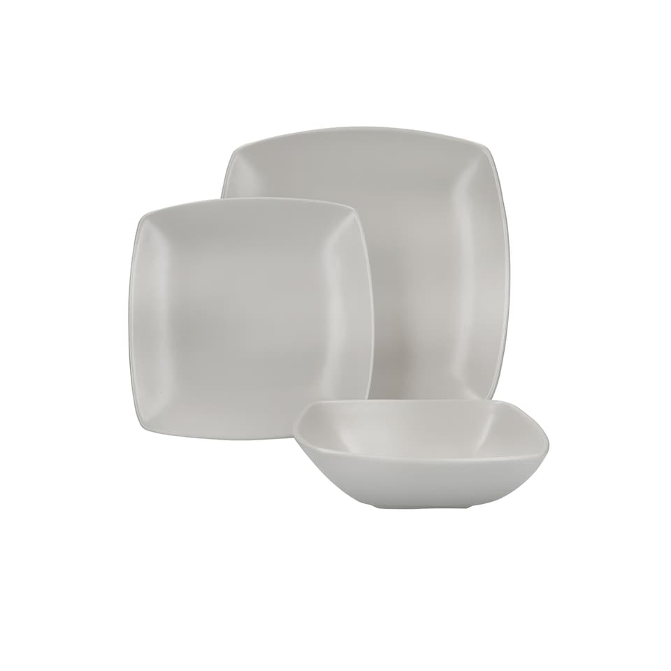 image 1 of Creative Tops Raven Grey Square 12 Piece Dinner Set