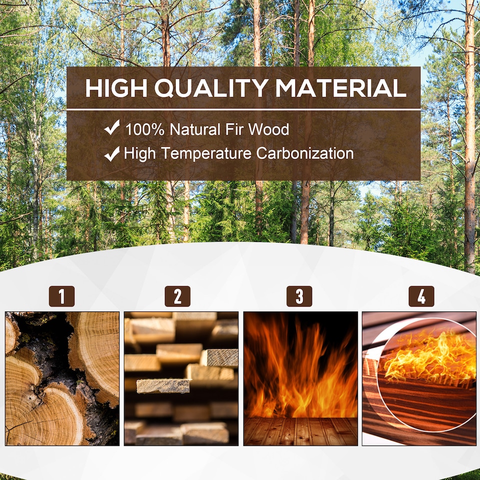 image 1 of Outsunny Raised Flower Bed Wooden Planter Container Box 78x35x30cm