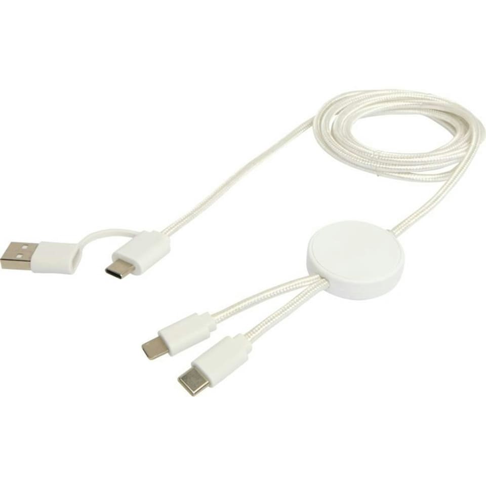 image 1 of Citala Recycled ABS Plastic 5 in 1 Charging Cable - White - One Size