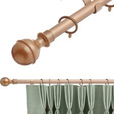 19 mm Extendable Metal Curtain Pole Rods - Bronze (Ball Finials, 70-120 cm)