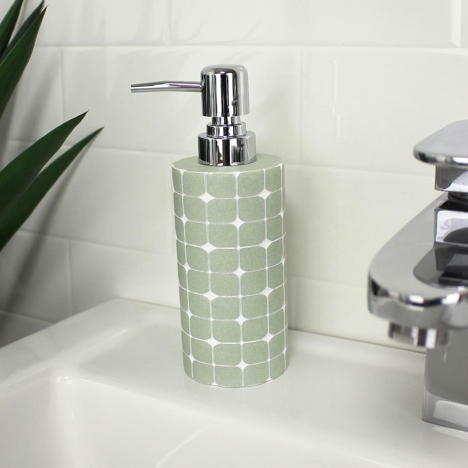 image 1 of Showerdrape Mosaica Pistachio Green Liquid Soap Dispenser
