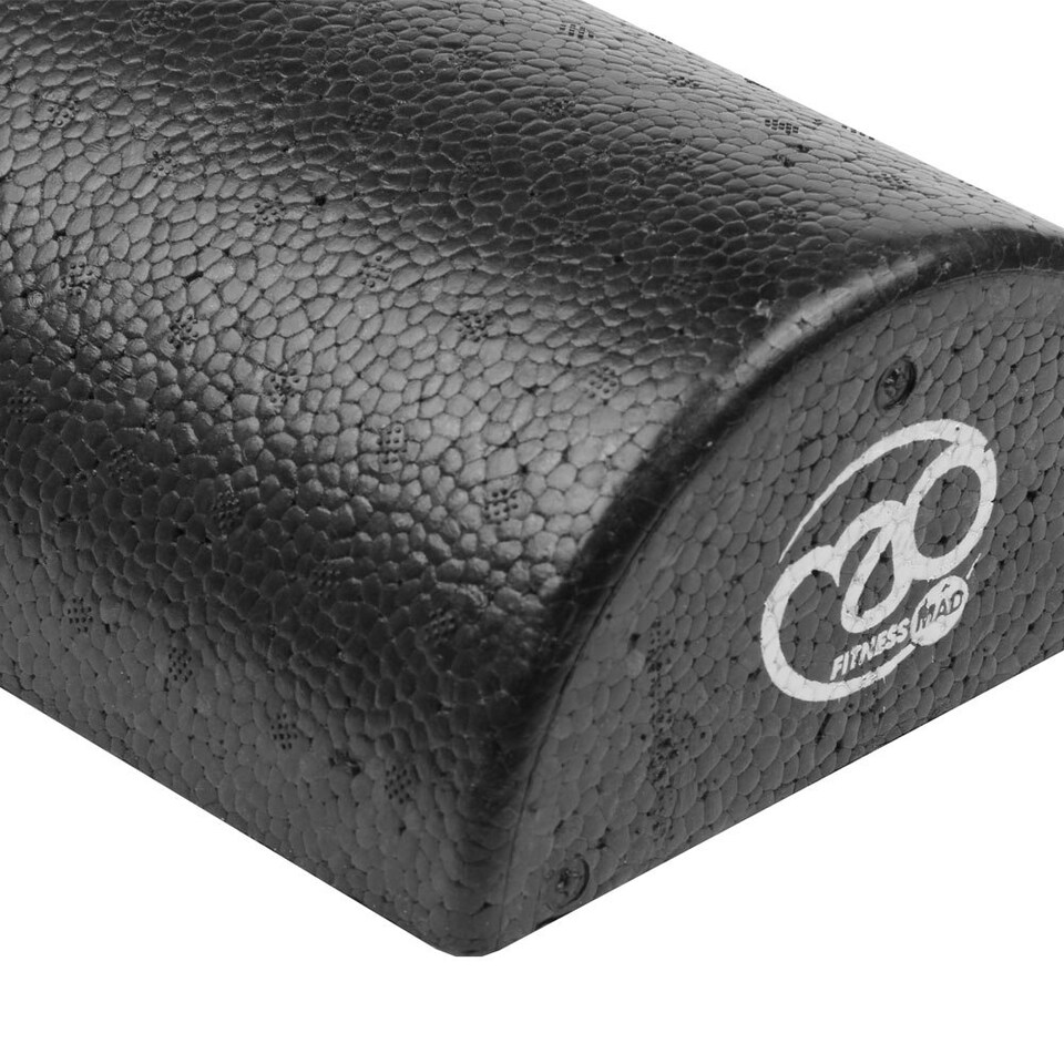 image 1 of Fitness Mad Studio Pro Half Round Foam Roller - Black - 7.5cm x 90cm x 15cm