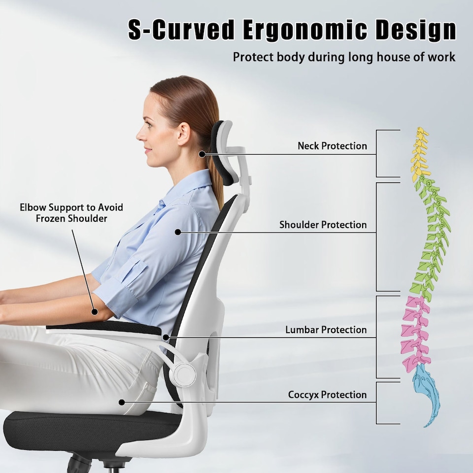 image 1 of Rattantree Ergonomic Office Chair With Headrest & Lumbar Support