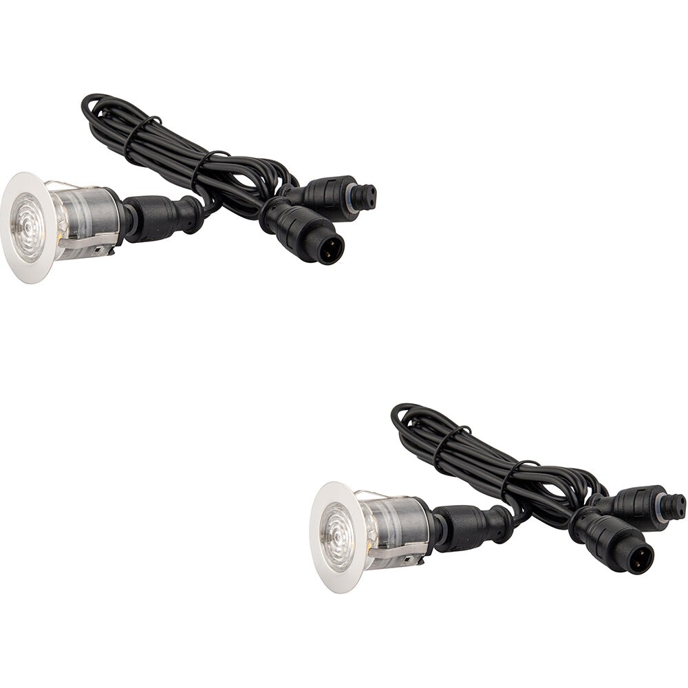 Loops 2 PACK Single Recessed 35mm Decking Light Module - 0.65W CCT LED - Steel in Metallics