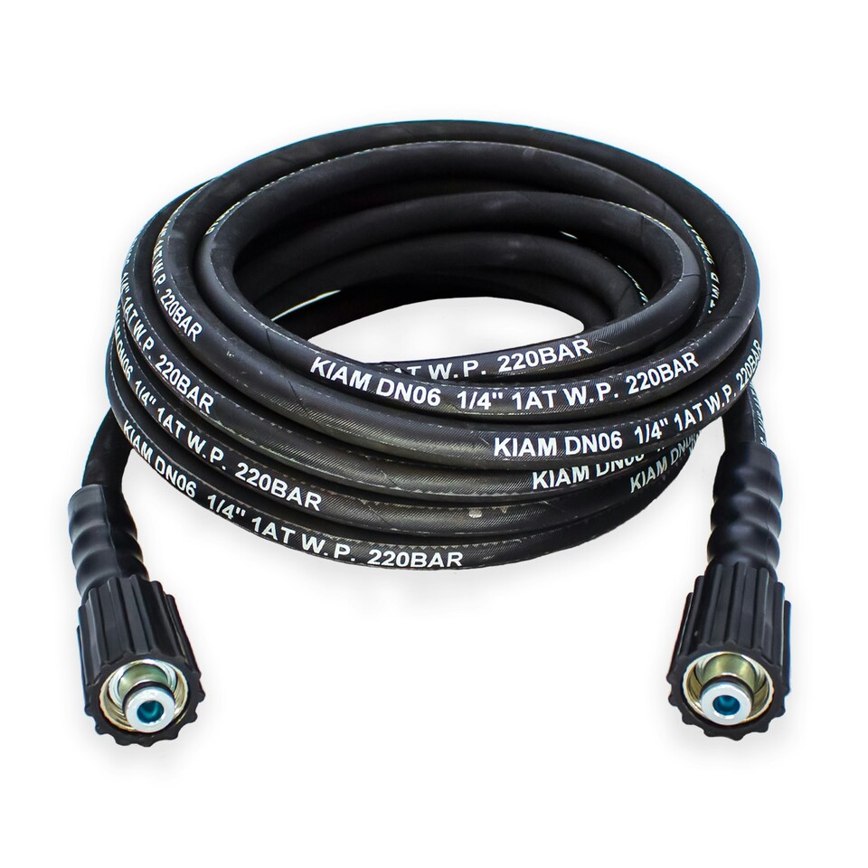 image 1 of M22 Female - M22 Female Heavy Duty 1/4" Rubber Pressure Washer Hose Black | 30m