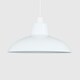 image 1 of ValueLights Pair of Retro Style Gloss White Metal Easy Fit Ceiling Pendant Light Shades - Complete with 10w LED GLS Bulbs 3000K Warm White