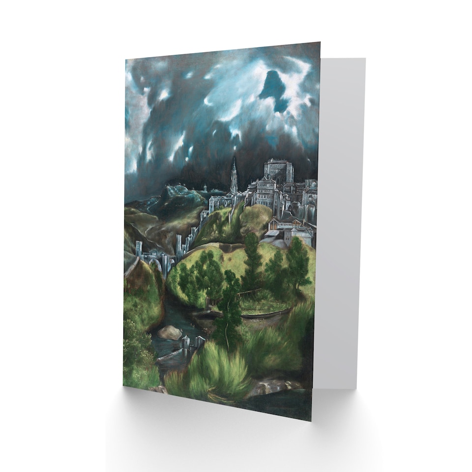 image 1 of El Greco Art Card View of Toledo Landscape Painting