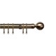image 1 of 35mm Fixed Length Metal Curtain Pole Set Antique Brass Ball Finial 140cm | Bronze | Bronze