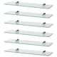 image 1 of Harbour Housewares Rounded Floating Glass Shelf - 50cm - Metallic Brackets - Bathroom Shower Storage Vanity Display Unit Shelf | Silver | Chrome | 6